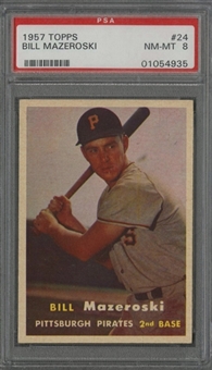 1957 Topps #24 Bill Mazeroski Rookie Card - PSA NM-MT 8